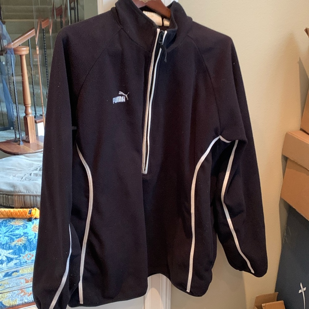 Vintage Puma Fleece Sweater Mid Zip XL